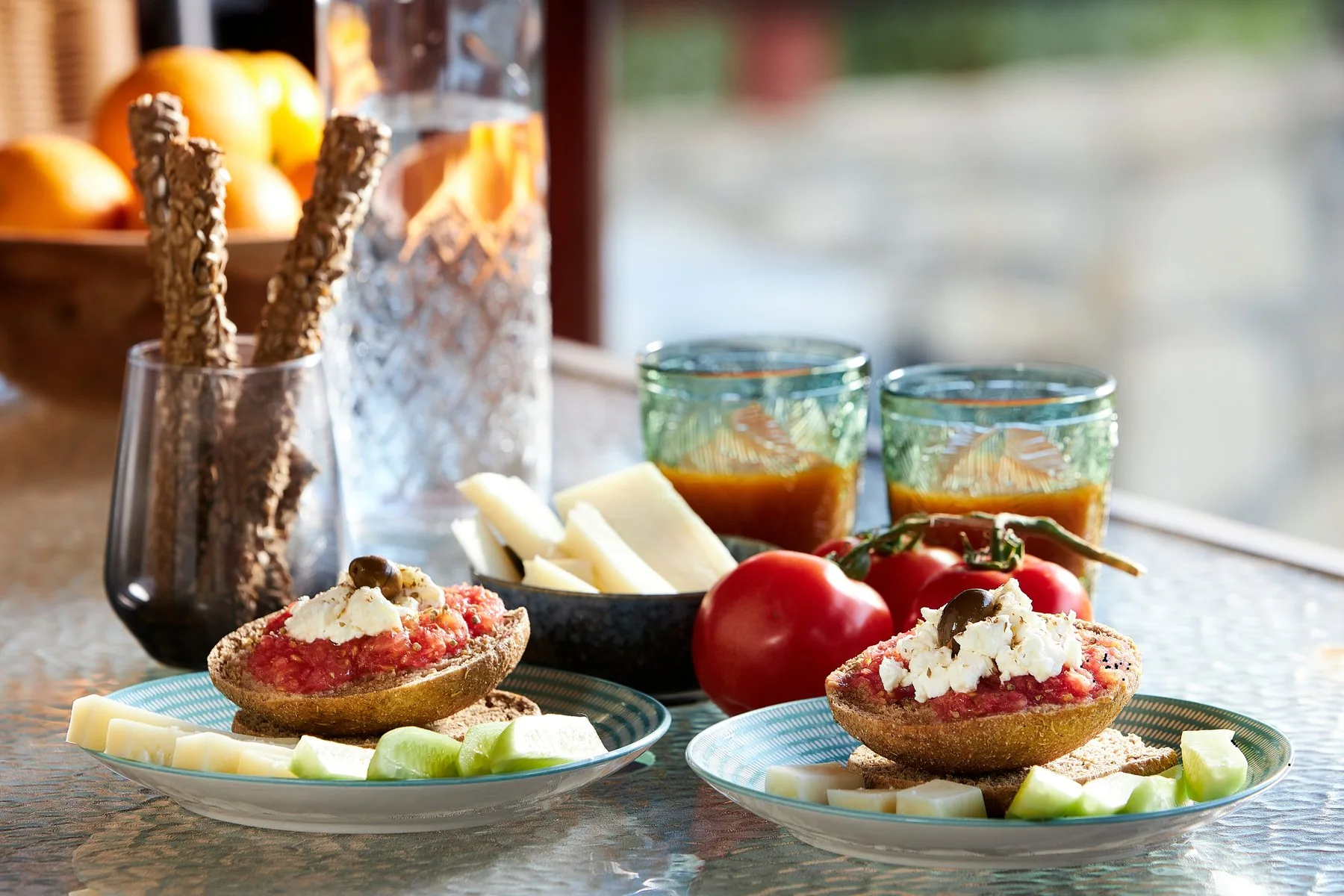 Local food and tableware prepared at Yiamas Seaside Cottage Crete Local food and tableware prepared at Yiamas Seaside Cottage Crete