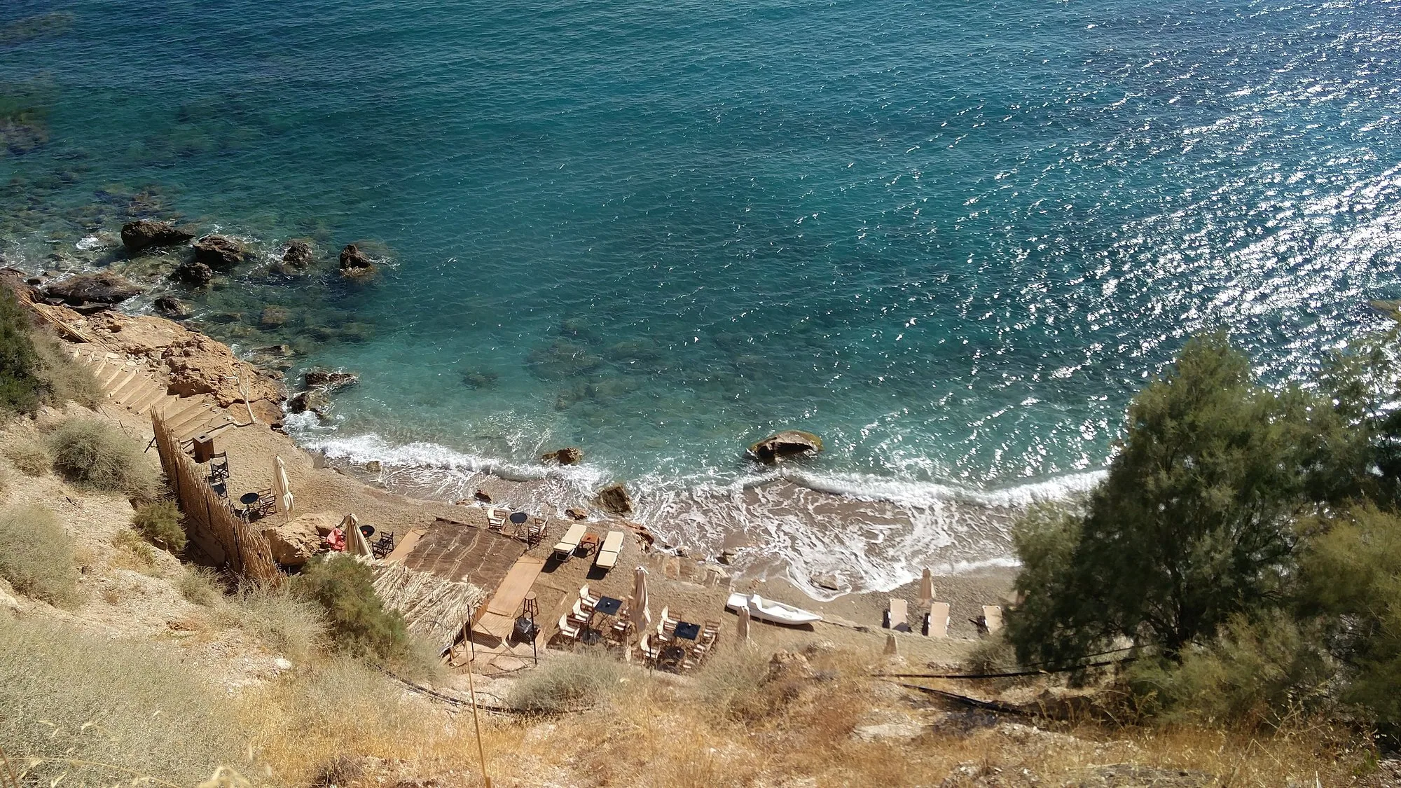 Chelidoni beach near Paleokastro Heraklion with clear blue water Chelidoni beach near Paleokastro Heraklion with clear blue water